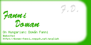 fanni doman business card